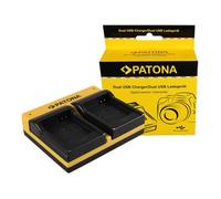 Patona Cargador doble para Rollei RL410B Actioncam 230 240 410 410B 420 in able Micro-USB