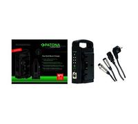 Patona Cargador doble premium con montura dorada para Panasonic AN-190W BL-BP150 BP-150S con cable XLR de 4 pines