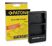 PATONA Cargador Doble USB-C/Micro-USB para Canon LP-E8 LPE8 cámara Batería | Cargador de viaje compacto para EOS 550D 600D 650D 700D Rebel T2i T3i T4i T5i Kiss X4 X5 X6i X7i con cable USB