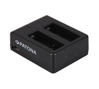 Patona Cargador doble USB para SJCAM SJ4000 SubTig3 Rollei Actioncam 220 300 300 Plus 310 330 415 416 426 in able micro USB