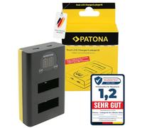 PATONA Cargador Dual LCD USB-C para GoPro MAX 2 batería AMBAT-001 | Carga dos baterías AMBAT-001 a la vez por USB-C, con pantalla LCD que muestra el estado de carga