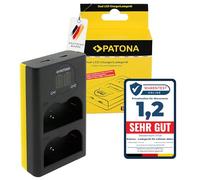 PATONA Cargador Dual LCD USB Compatible con Nikon EN-EL3e Olympus BLM1 BLM5 Pentax D-LI50 Samsung SLB-1674 batería | Carga rápida USB-C y Micro-USB