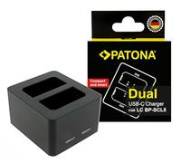 PATONA Cargador Dual para Leica 24003 BP-SCL5 M10 M10P M10R | Cargador USB-C rápido para 2 baterías simultáneas | con Cable USB-C, indicador LED y protección contra sobrecarga - Ideal para Viajes