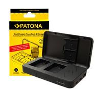 Patona cargador dual para Sony NP-FW50 NEX.3 NEX.5NEX-7 NEX-C3 A33 A55 con función power bank y almacenamiento de tarjeta de memoria