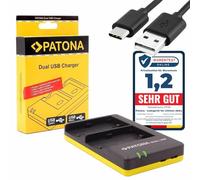 PATONA Cargador Dual USB-C/Micro-USB para Fujifilm NP-W126, NP-W126s - para FinePix HS30EXR, HS50EXR, X100F, X-T10, X-T20, X-T30, X-T100, X-Pro2, X-Pro3, X-A3, X-A5, X-A10, X-H1 - Carga Dos a la Vez