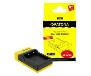 Patona Cargador micro-USB delgado para Fuji NP-W126
