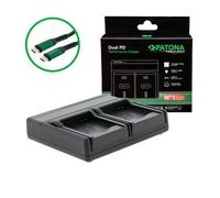 Patona Cargador Premium Dual PD Performance para Rollei RL410B in ntrada/salida USB-C