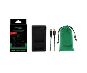 Patona Cargador Premium Twin Performance PD para Panasonic Lumix DMC-GH3 GH3A GH4 DMW-BLF19 DMW-BLK22 in able USB-C