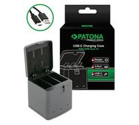 Patona Cargador triple premium caja de carga para GoPro Hero 13 in able USB-C