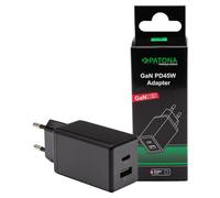 Patona - Cargador USB USB (45 W, GaN 3.0, para máx. 2 dispositivos al mismo tiempo) | Fuente de alimentación compatible con MacBook Pro/Air, iPad Pro, Pixel, ThinkPad, Dell XPS 13, Samsung, Note 20