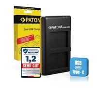 PATONA Dual Cargador de cámara USB-C/Micro-USB para Canon LP-E17 LPE17 | Cargador doble para Canon EOS R8 II, RP, R8, R10, R50, 77D, 200D, 750D, 850D, M3 M5 M6 - LP-E17