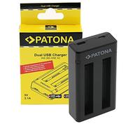 PATONA Dual Cargador USB-C/Micro-USB (5V/2,1A) para IS360X2B | Compatible: Insta360 One X2 Action Cam