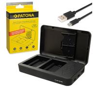 PATONA Dual Cargador USB-C/USB-A/Micro-USB para Fujifilm NP-W235 W235 | Compatible: Fujifilm X-Serie: X-T4, X-T5, X-H2, X-H2S, X-S20, Fujifilm GFX-Serie: GFX-50S II, GFX-100S, GFX-100 II