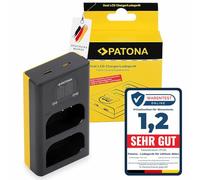 PATONA Dual LCD Cargador USB-C/Micro-USB para Panasonic DMW-BLK22