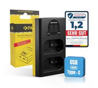 PATONA Dual LCD Cargador USB-C/Micro-USB para Panasonic DMW-BLK22 | Compatible: Panasonic Lumix DC-S5/S5II/S5IIX/S5K, S9, G9/G9II, GH5/GH5II