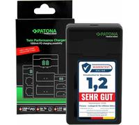 PATONA PD Dual Cargador USB-C (1500mA), LCD QC/PD 3.0, para DMW-BLK22