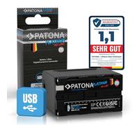 PATONA Platinium NP-F970 - Batería de repuesto (10500 mAh, salida USB, 5 V/2,1 A, compatible con videocámara Sony con indicadores LED, iluminación de vídeo, cámara, monitores, batería externa NPF970