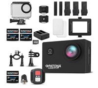 PATONA Platinum Action Cam Life SL3 4K 120fps | 16 MP, 120° 4G + IR | Big-Set: 2 baterías + cargador dual + tarjeta de 64 GB | mando a distancia | muchos accesorios
