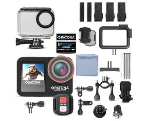 PATONA Platinum Action Cam Life SL5 6K | SupCam Pro App iOS & Android | 64MP 170° gran angular | MicroSD | Dual Screen | Mando a distancia | 12 m y 30 m resistente al agua | Altavoces | Estabilización
