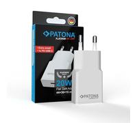 PATONA Platinum Adaptador PD20W con Soporte PPS, tecnología GAN Blanco, USB-C Power Delivery 3.0 QC3.0, Cargador rápido 20W, 5V/3A, 9V/2.22A, 12V/1.67A para Smartphone Tablet y Dispositivos USB C