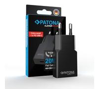 PATONA Platinum Adaptador PD20W Negro, con Soporte PPS, tecnología GAN, USB-C Power Delivery 3.0 QC3.0, Cargador rápido 20W, 5V/3A, 9V/2.22A, 12V/1.67A para Smartphone Tablet y Dispositivos USB C