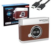 PATONA Platinum Retro Cargador Doble USB-C para Fuji NP-W126 NP-W126S batería, LED PD & QC 8.4V, Caja de Carga y Almacenamiento Compatible con X-H1 X-Pro3 X-T30 X-T200 X-A10