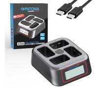 PATONA Platinum USB-C PD & QC Cargador rápido cuádruple para NP-FW50 baterías Compatible con Sony Alpha A7 A7S A7R A7II A6000 A6500 ZV-E10 DSC RX10 Mark II III IV NEX-5