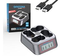 PATONA Platinum USB-C PD & QC Cargador rápido cuádruple para NP-W235 baterías Compatible con Fujifilm X-T4 X-T5 X-H2 X-S20 GFX-50S GFX-100 GFX-100S II