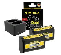PATONA Premium 2X Batería BP-SCL6 + Cargador USB-C para Leica Q2 Q3 SL2 | Set: 2 baterías de repuesto BP-SCL6 (2600 mAh) + cargador dual USB-C para Leica Q2, Q3, SL2, SL2S: plena energía de viaje