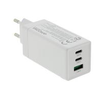 Patona Premium GaN PD65W Adaptador blanco 2xUSB-C 1xUSB-A PD3.0 QC3.0