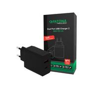 Patona Premium PD36W Adaptador negro 5V/3A 9V/2A 12V/1,5A 1xUSB-C 1xUSB-A PD3.0 QC3.0