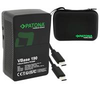 PATONA Premium VBase 190 Batería V-Mount 190 WH con V-Lock | PD100 W USB-C, D-Tap y USB-A - batería profesional para cámara, monitor y luz LED