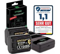 PATONA Set 2X NP-FZ100 Protect batería 2600mAh con Cargador PD Dual USB-C | Compatible: Sony Alpha 7, A9 II, ILCE A6600, A6700, A7 III, A7 IV, A7C II, A7CR, A7S III, A7R III, A7R IV, A7R V, A7R3