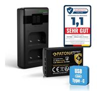 PATONA Set BLX-1 Protect batería 2600mAh con cargador PD Dual USB-C LCD | Compatible: Olympus OM-1, OM-1 II, OM-3