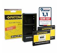 PATONA Set Dual Cargador con batería 2X NP-BN1 para Sony BN1, 630mAh | Set completo para CyberShot DSC-QX100, DSC-T99 TF1 TX5 TX100V, W710 W730 WX80 WX200