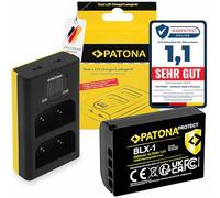 PATONA Set Dual LCD Cargador USB-C con batería BLX-1 Protect, 2600mAh