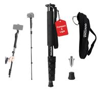 PATONA Trípode telescópico prémium monopod | diseño telescópico ligero de aluminio resistente | Gezi Mono One trípode para cámara | monopié de hasta 155 cm | rosca de 1/4 y 3/8 pulgadas | Se