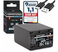 PATONA Platinum NP-FV100 Batería 3090mAh con Entrada USB-C - Repuesto para Sony NP-FV100, NP-FV70, NP-FV50A - para Handycam HDR-CX250, CX625, CX680, PJ810, FDR-AX33, AX53, AX100 - Carga sin Cargador