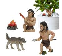 Patonde Decoración de Hombre primitivo,Adornos de Traje primitivo | Adornos Juguete Figuras Humanas Vintage Juguetes - Figuras humanas Vintage para decoración de Escritorio, decoración del