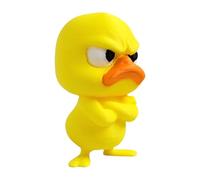 Patos amarillos enojados en miniatura para adornos de escritorio con expresión divertida, adecuados para la familia, patos decorativos