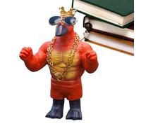 Patos de coche para salpicadero, decoraciones de salpicadero de coche de pato | Estatua de resina de pato Cool Dashboard con gafas de sol y cadena dorada | Escultura decorativa de la estatua animal di