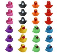 Patos de goma, 24 unidades, coloridos patos chirridos, mini patitos de baño, juguetes de baño y decoración para fiestas, patos de goma divertidos para ducha, cumpleaños, artículos de fiesta