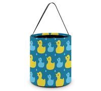 Patos de goma amarillos para Halloween, truco o trato, bolsas de mano, cesta de caramelos, cubo portátil reutilizable