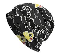 Patos de Goma de Dibujos Animados Patrón de Agua Negra Beanie Sombrero de quimio Sombrero de cáncer Sombreros de Punto Gorro de Bufanda Holgado Holgado para Adultos Mujeres Hombres