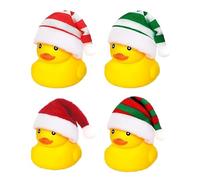 Patos de goma de Navidad - Mini patos de goma con sombreros de Papá Noel a granel, juguete de baño para baby shower decoración de vacaciones
