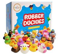 Patos de juguete de goma surtidos para niños, regalos de cumpleaños de baño, baby showers, incentivos para el aula, playa de verano y actividades en la piscina, 2 pulgadas (paquete de 200)