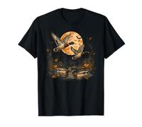 Patos Mallard Volando Bajo Cosecha Luna Vuelo Camiseta