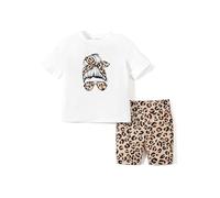 PATPAT Conjunto Niña Verano, Top Deportivo Niña + Camiseta Blanca Niña + Pantalones Cortos Niña- Ropa Niña - Conjunto Deportivo Niña - Short Niña 3-12 Años Regalos