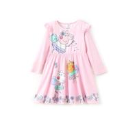 PATPAT Peppa Pig Vestido Niña Festivo Princesa Disfraz Vestidos Niños Manga Larga Ropa Peppa Pig Otoño Invierno Traje Escolar Fiesta Tutú Vestidos para Niñas 2-6 Años 82 90 98 104 110 116, rosa claro