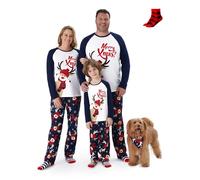 PATPAT Pijamas Navideños Familiares - Coordenadas Navideñas para Toda la Familia, Pijamas de Invierno para Mujer Hombre Niños, Regalos para Parejas, Conjunto de Año Nuevo Mujer, Coordenadas Parejas